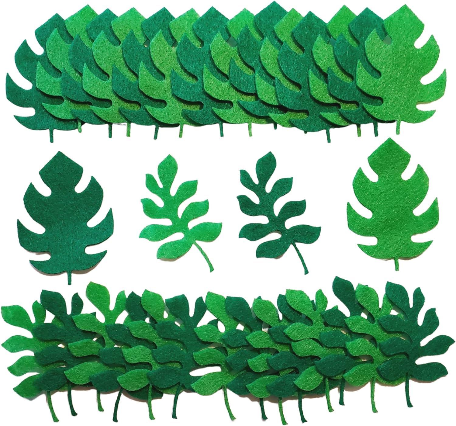 32 Felt Palm Leaves | Pre-Cut Shapes for DIY Sewing Crafts | Die Cut Tropical Monstera Leaf Embellishment - Haoser